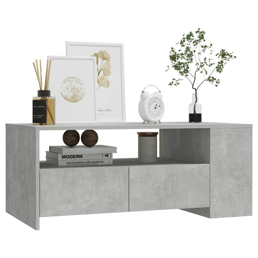 Coffee Table Concrete Grey 102x55x42 cm Engineered Wood