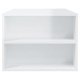 Coffee Table High Gloss White 102x55x42 cm Engineered Wood - Close-Up Angle