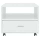 Coffee Table High Gloss White 55x55x40 cm Engineered Wood - 45-Degree Angle