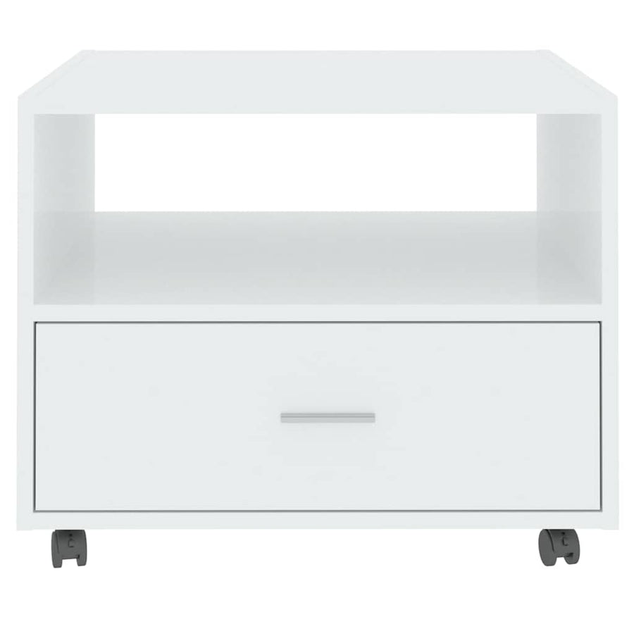 Coffee Table High Gloss White 55x55x40 cm Engineered Wood