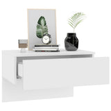 Wall-mounted Bedside Cabinet White - Top-Down View