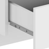 Wall-mounted Bedside Cabinet White - Close-Up Angle