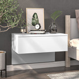 Wall-mounted Bedside Cabinets 2 pcs White - Side View