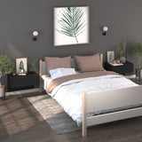 Wall-mounted Bedside Cabinet Black - Side View