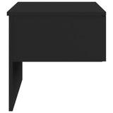 Wall-mounted Bedside Cabinet Black - Rear View