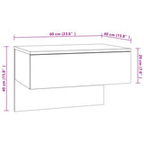 Wall-mounted Bedside Cabinet Black - Low Angle