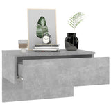 Wall-mounted Bedside Cabinet Concrete Grey - Top-Down View