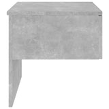 Wall-mounted Bedside Cabinet Concrete Grey - Rear View