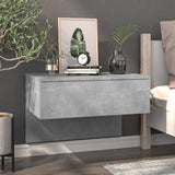 Wall-mounted Bedside Cabinets 2 pcs Concrete Grey - Side View
