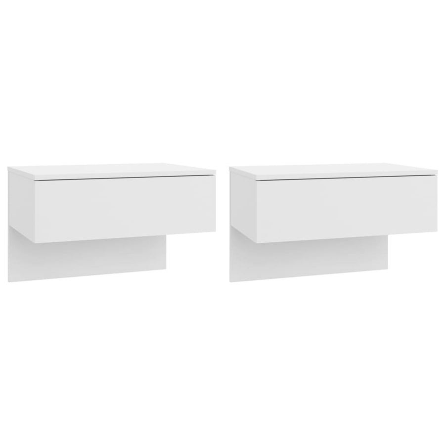 Wall-mounted Bedside Cabinets 2 pcs High Gloss White