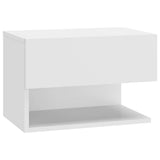 Wall-mounted Bedside Cabinet White - Front View