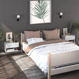 Wall-mounted Bedside Cabinet White - Side View