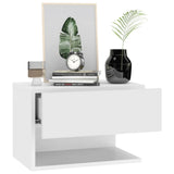 Wall-mounted Bedside Cabinet White - Close-Up Angle