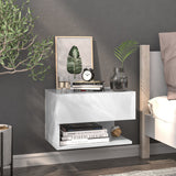 Wall-mounted Bedside Cabinets 2 pcs White - Side View