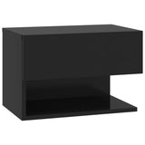 Wall-mounted Bedside Cabinet Black - Front View