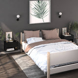 Wall-mounted Bedside Cabinet Black - Side View