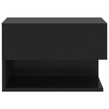 Wall-mounted Bedside Cabinet Black - Top-Down View