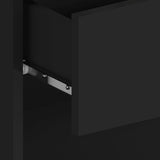 Wall-mounted Bedside Cabinet Black - Rear View