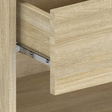 Wall-mounted Bedside Cabinet Sonoma Oak - Close-Up Angle