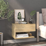 Wall-mounted Bedside Cabinets 2 pcs Sonoma Oak - Side View