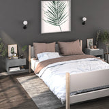 Wall-mounted Bedside Cabinet Concrete Grey - Side View