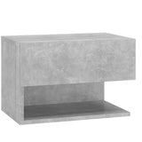 Wall-mounted Bedside Cabinets 2 pcs Concrete Grey - Top-Down View