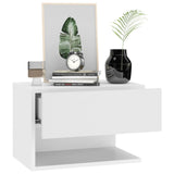 Wall-mounted Bedside Cabinet High Gloss White - Top-Down View