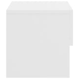 Wall-mounted Bedside Cabinet High Gloss White - Rear View