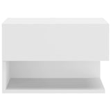 Wall-mounted Bedside Cabinets 2 pcs High Gloss White - Rear View