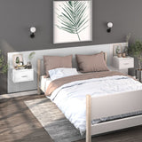 Wall-mounted Bedside Cabinet White - Side View