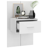 Wall-mounted Bedside Cabinet White - Close-Up Angle