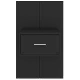 Wall-mounted Bedside Cabinets 2 pcs Black - Rear View
