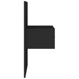 Wall-mounted Bedside Cabinets 2 pcs Black - Close-Up Angle