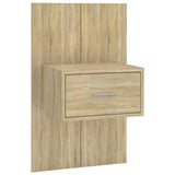 Wall-mounted Bedside Cabinet Sonoma Oak - Front View