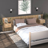 Wall-mounted Bedside Cabinet Sonoma Oak - Side View