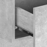Wall-mounted Bedside Cabinet Concrete Grey - Rear View