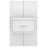 Wall-mounted Bedside Cabinets 2 pcs High Gloss White - Rear View