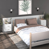 Wall-mounted Bedside Cabinet White - Side View
