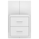 Wall-mounted Bedside Cabinet White - Top-Down View