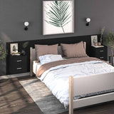 Wall-mounted Bedside Cabinet Black