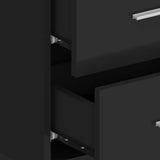 Wall-mounted Bedside Cabinet Black - Rear View