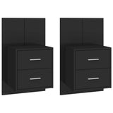 Wall-mounted Bedside Cabinets 2 pcs Black
