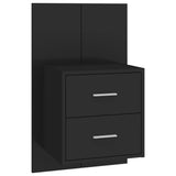 Wall-mounted Bedside Cabinets 2 pcs Black - Top-Down View
