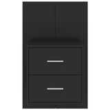 Wall-mounted Bedside Cabinets 2 pcs Black - 45-Degree Angle