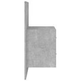 Wall-mounted Bedside Cabinet Concrete Grey - Rear View