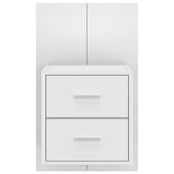 Wall-mounted Bedside Cabinets 2 pcs High Gloss White - 45-Degree Angle