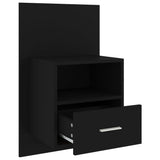Wall-mounted Bedside Cabinet Black - 45-Degree Angle