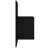 Wall-mounted Bedside Cabinet Black - Rear View