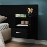 Wall-mounted Bedside Cabinets 2 pcs Black - Top-Down View