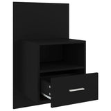 Wall-mounted Bedside Cabinets 2 pcs Black - Close-Up Angle